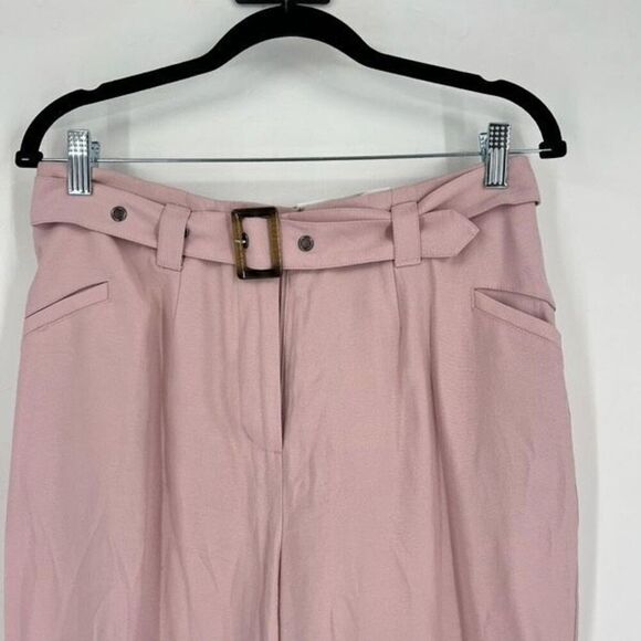 NWT Soft Surroundings Ingrid Dusty Pink Cropped Wide Leg Belted Pants Size 4 - Picture 4 of 12